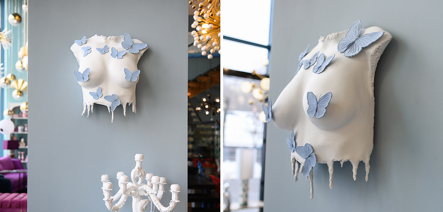 Аксессуар на стену Sculpture Female Torso Butterflies Аксессуар на стену Sculpture Female Torso Butterflies - Loft-Concept в Орле