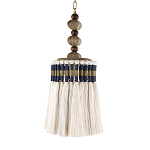 Подвесной светильник с подвесом из деревянных бусин и абажуром из кисточек Аmbiance варинант исполнения - 1 | Loft Concept в Орле