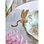 Чаша из голубого фарфора на бронзовых ножках с рисунком цветов и фигурками стрекоз Blue Garden варинант исполнения - 5 | Loft Concept в Орле