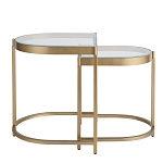 Комплект из 2-х приставных столиков на металлическом основании цвета латунь Ambassador варинант исполнения - 2 | Loft Concept в Орле