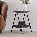Стол приставной с 2-мя круглыми столешницами цвета антрацит ESSEL SIDE TABLE ANTHRACITE варинант исполнения - 5 | Loft Concept в Орле