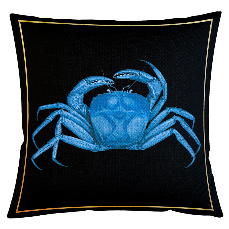 Декоративная подушка Blue Crab Бежевый Черный Морская синь Декоративная подушка Blue Crab Бежевый Черный Морская синь в Орле | Loft Concept