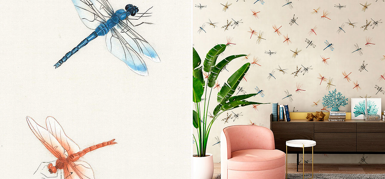 Обои ручная роспись Dragonflies Обои ручная роспись Dragonflies - Loft-Concept в Орле