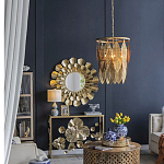 Зеркало круглое настенное в металлической раме Sunny Golden Petals варинант исполнения - 6 | Loft Concept в Орле