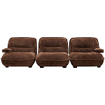 Кресло без подлокотников коричневое ну круглых деревянных ножках Loup Plush Armchair Brown варинант исполнения - 3 | Loft Concept в Орле