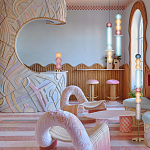 Торшер с разноцветными стеклянными цилиндрами и шарами Eclecticism  варинант исполнения - 4 | Loft Concept в Орле