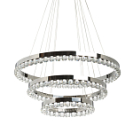 Люстра с тремя кольцами цвета хром и прозрачными хрустальными шарами по периметру Sacramento Transparent Balls Chandelier варинант исполнения - 1 | Loft Concept в Орле