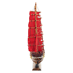 Декоративная модель деревянного парусника с красными парусами в подарочной упаковке With The low варинант исполнения - 3 | Loft Concept в Орле