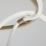 Люстра подвесная круглая золотого цвета с белыми изогнутыми световыми линиями Luke Lampco Tracer Lamp варинант исполнения - 7 | Loft Concept в Орле