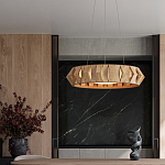 Люстра круглая из толстых деревянных реек Wooden Slats варинант исполнения - 4 | Loft Concept в Орле