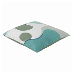 Подушка декоративная хлопковая мятного цвета с абстрактным принтом Elysian Flow Breeze варинант исполнения - 1 | Loft Concept в Орле