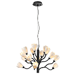 Люстра подвесная черного цвета с ветвями и белыми фарфоровыми цветами Floralis варинант исполнения - 4 | Loft Concept в Орле