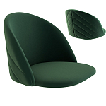 Барный стул со спинкой и металлической подставкой на 4-х деревянных ножках Зеленый Велюр Vendramin Chair варинант исполнения - 2 | Loft Concept в Орле