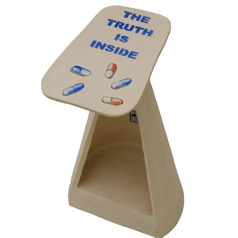 Журнальный столик The Truth Is Inside Бежевый Синий Журнальный столик The Truth Is Inside Бежевый Синий в Орле | Loft Concept