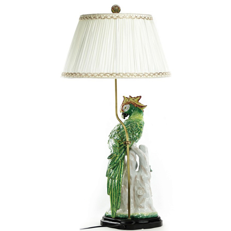 Настольная лампа Green Parrot Lamp Белый Зеленый Настольная лампа Green Parrot Lamp Белый Зеленый в Орле | Loft Concept