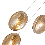 Люстра каскадная с 6-ю стеклянными круглыми плафонами янтарного цвета Savio Glass Disc Light варинант исполнения - 3 | Loft Concept в Орле