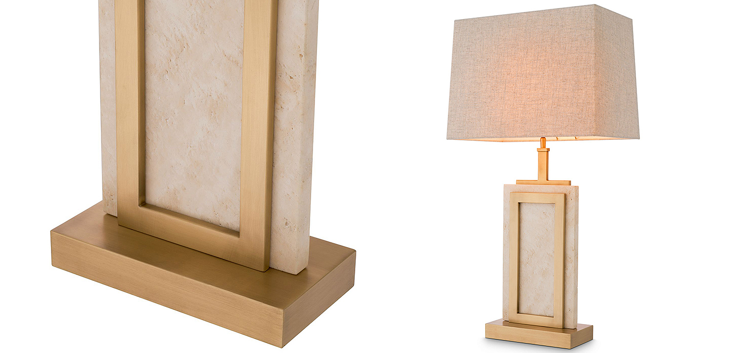 Настольная лампа Eichholtz Table Lamp Murray Travertine Настольная лампа Eichholtz Table Lamp Murray Travertine - Loft-Concept в Орле