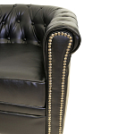 Кресло кожаное с мягкими подлокотниками на 4-х деревянных ножках Logan Leather Armchair black 2 варинант исполнения - 2 | Loft Concept в Орле