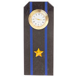 Часы погон подарочные настольные Авиация ВМФ из натурального камня Змеевик Military Clock варинант исполнения - 10 | Loft Concept в Орле