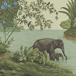 Обои ручная роспись River Scenes of Bengal Verdoyant варинант исполнения - 1 | Loft Concept в Орле