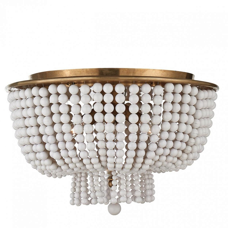 Люстра JACQUELINE WHITE FLUSH-MOUNT Белый Латунь Серебряный Люстра JACQUELINE WHITE FLUSH-MOUNT Белый Латунь Серебряный в Орле | Loft Concept