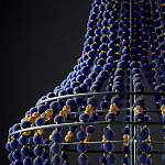 Люстра каплевидной формы декорированная синими и золотыми бусинами Blue Beads варинант исполнения - 3 | Loft Concept в Орле