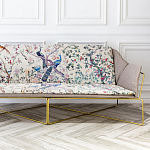 Трехместный диван на металлическом каркасе с цветочным принтом в стиле шинуазри Chinoiserie Birds on a Tree Sofa варинант исполнения - 7 | Loft Concept в Орле
