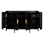 Комод черный округлой формы с рельефным фасадом Black Cut варинант исполнения - 2 | Loft Concept в Орле