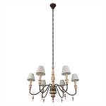 Люстра на металлическом основании с 6-ю белыми тканевыми абажурами Terrain варинант исполнения - 4 | Loft Concept в Орле