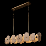 Люстра подвесная линейная с текстурированными мраморными элементами Marble square варинант исполнения - 4 | Loft Concept в Орле