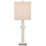 Настольная лампа из мрамора с тканевым прямоугольным абажуром Eternity варинант исполнения - 4 | Loft Concept в Орле