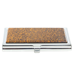 Визитница карманная металлическая с накладкой из натурального камня Яшма Stone Business Card Holders варинант исполнения - 1 | Loft Concept в Орле