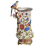 Ваза фарфоровая с птицей на бронзовой ветке и цветочной росписью Garden of Eden варинант исполнения - 5 | Loft Concept в Орле