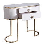 Консоль с белая овальная с мраморной столешницей Thoroughbass  варинант исполнения - 2 | Loft Concept в Орле