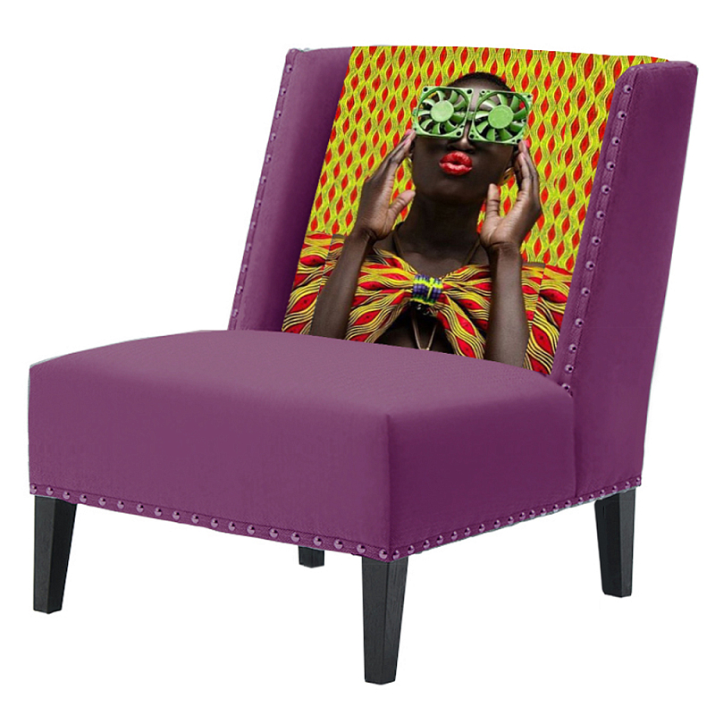FUN Armchair Disco Purple Дизайнерское кресло с цветным принтом Баклажан FUN Armchair Disco Purple Дизайнерское кресло с цветным принтом Баклажан в Орле | Loft Concept