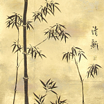 Обои ручная роспись Bamboo Quicksilver on Warm Gold gilded tea paper варинант исполнения - 2 | Loft Concept в Орле