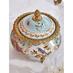 Шкатулка с крышкой из голубого фарфора с риунком птиц и цветов Blue Garden варинант исполнения - 2 | Loft Concept в Орле