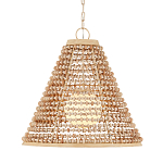 Подвесной светильник в форме колокола из деревянных бусин Wooden Beads варинант исполнения - 1 | Loft Concept в Орле