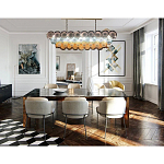 Люстра овальная с каскадом из разноцветных круглых подвесов Key Lustar варинант исполнения - 2 | Loft Concept в Орле