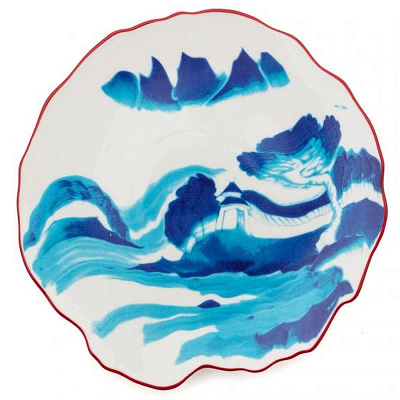 Десертная тарелка Seletti Melting Landscape Белый Синий Десертная тарелка Seletti Melting Landscape Белый Синий в Орле | Loft Concept