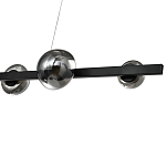 Люстра светодиодная линейная с 6-ю круглыми серыми плафонами Iona Chandelier Black  варинант исполнения - 2 | Loft Concept в Орле