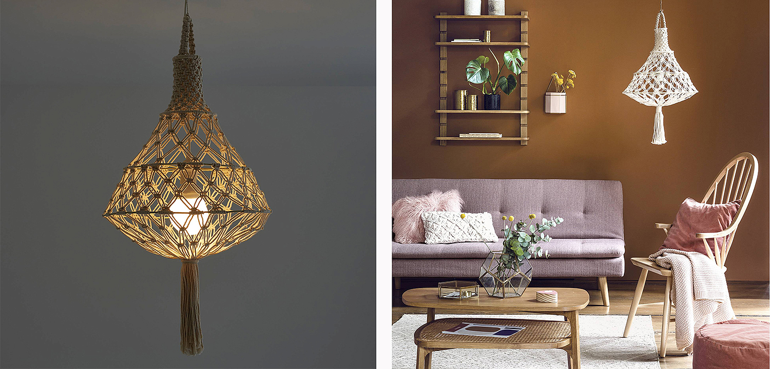 Подвесной светильник Macrame Wicker Hanging lamp Подвесной светильник Macrame Wicker Hanging lamp - Loft-Concept в Орле