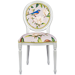 Стул светло-серый из натурального бука с изображением птиц и цветов Blooming Blue Birds варинант исполнения - 1 | Loft Concept в Орле