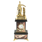 Часы настольные бронзовые из натурального камня Яшма Stone Clock варинант исполнения - 1 | Loft Concept в Орле