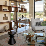 Черный приставной столик из массива AMORPHOUS варинант исполнения - 4 | Loft Concept в Орле