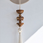 Аксессуар на стену диск с деревянными бусинами Wall Decor Thread Disc  варинант исполнения - 2 | Loft Concept в Орле