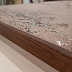 Стол обеденный с коричневой квадратной столешницей из керамики на четырех деревянных ножках Brown Ceramics варинант исполнения - 2 | Loft Concept в Орле