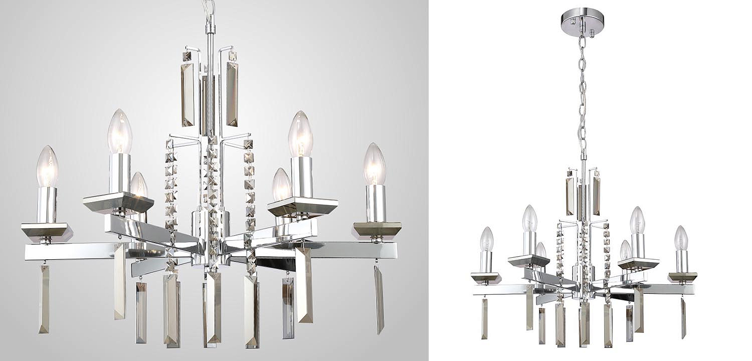 Люстра Vivien Crystal Chrome Chandelier 6 Люстра Vivien Crystal Chrome Chandelier 6 - Loft-Concept в Орле