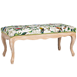 Банкетка из натурального бука золотистая с изображением птиц и цветов Blooming Birds варинант исполнения - 1 | Loft Concept в Орле