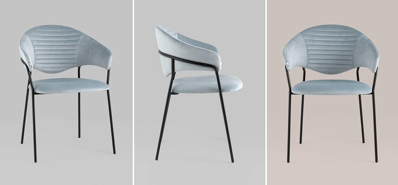 Стул Alexis Chair Пыльно-Голубой Велюр Стул Alexis Chair Пыльно-Голубой Велюр - Loft-Concept в Орле